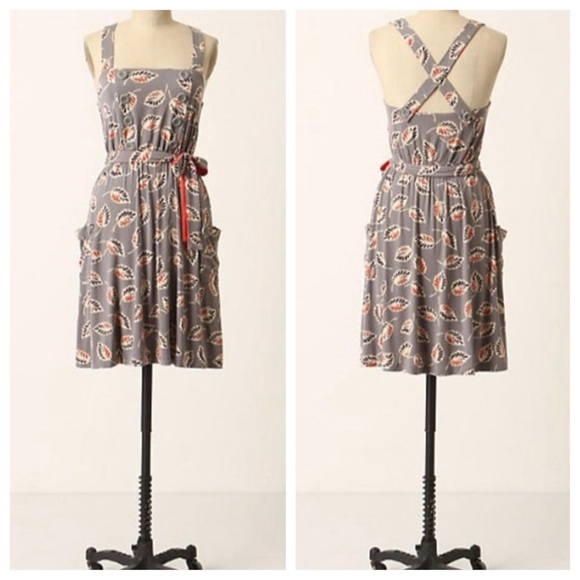 Anthropologie XS “Bayside” Jumper Dress - Little Yellow Button - Picture 1 of 8